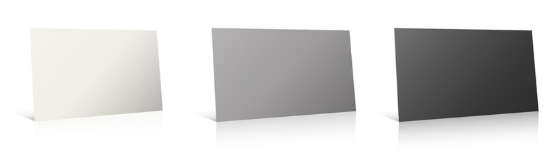 Three Business Cards template white, grey and black for presentation layouts and design. 3D rendering.