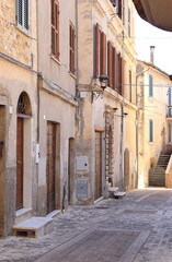 Obraz premium Calvi dell'Umbria Street View with Building Facades, Italy