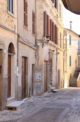 Fototapeta na wymiar Calvi dell'Umbria Street View with Building Facades, Italy