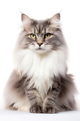 Obraz premium Gorgeous and majestic Persian cat on a white background