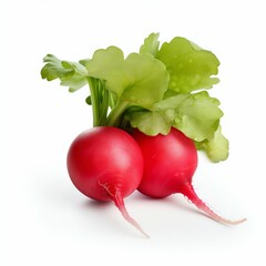 Fresh Red Radish Isolated on White Background. Generative ai