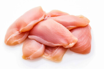 fresh chicken meat on white plain background. Isolated on solid background.