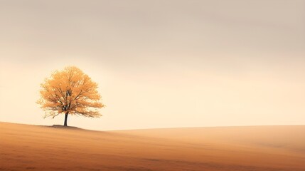 Herbstliche Stille: Ein einsamer Baum in der Landschaft
