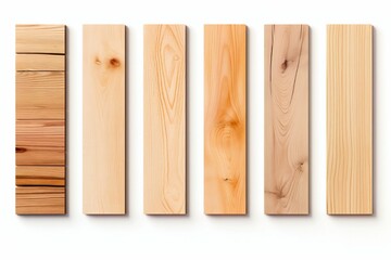 Wood Planks Isolated on White Background. Generative ai