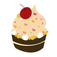 happy, food, birthday, candle, decoration, cake, indoor, party, birthday cake, copy space, no people, cream, fun, celebration, cherry, nobody, sweet food, baked, bakery, dessert, plate, sweet, cake