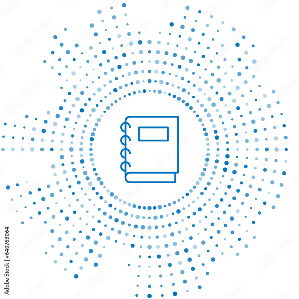 Poster blue line notebook icon isolated on white background. spiral notepad icon. school notebook. writing 