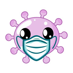 masked virus character vector illustration