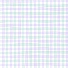 Green Purple Gingham Check Hand Drawn Background