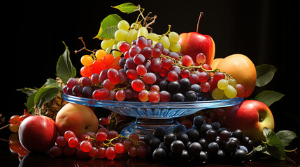 various types of grapes and fruits.Generative Ai