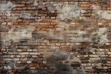 Dark red brown grey bricks background texture seamless room house interior pattern generative AI