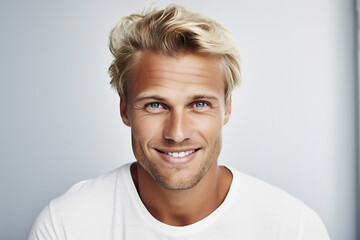 Fototapeta premium Generative ai collage photo of model man pop star with perfect hairstyle using new nodern gel