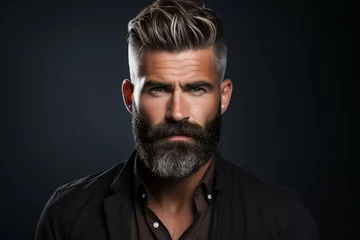 Foto op Plexiglas Generative ai collage photo of model man pop star with perfect hairstyle using new modern gel © deagreez