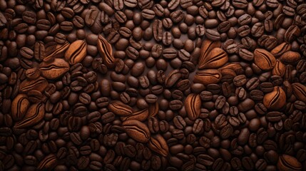 An image of an assortment of coffee beans in an intricate pattern.
