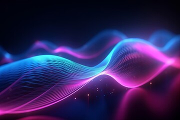 abstract futuristic background with pink blue glowing neon moving high speed wave Zigzag lines and bokeh lights. Data transfer concept Fantastic wallpaper.,Ai, Generative AI