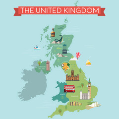 Map of Great Britain, - 640768287
