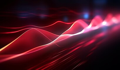 abstract futuristic background with red glowing neon moving high speed wave lines and bokeh lights. Data transfer concept Fantastic wallpaper, Generative AI