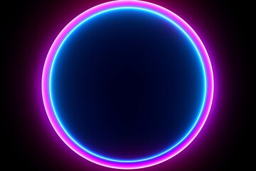 Fototapeta premium Neon Ring Pink Blue, Abstract background, Generative AI