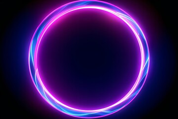 Obraz premium Neon Ring Pink Blue, Abstract background, Generative AI
