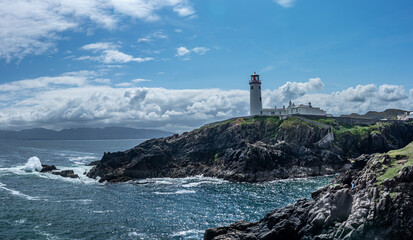 lighthouse on the coast of the sea