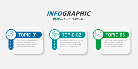 Timeline Creator infographic template. 3 Step timeline journey, calendar Flat simple infographics design template. presentation graph. Business concept with 3 options, vector illustration.	