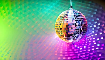 disco ball with disco lights,music,dance,AI generated