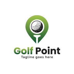 Golf Sport Logo Design Concept. Golf Point Logo Design. Golf Point Icon Template