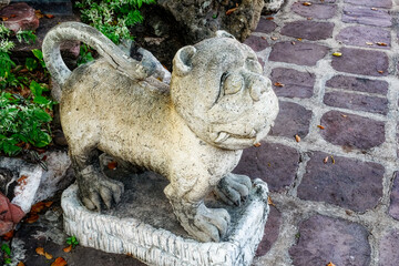 An ancient East Asian decorative art of a mythical creature.