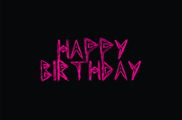 This is Happy Birthday Pink Colour Vector Art Design