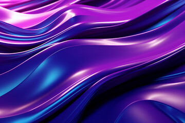 Digital image poster with glowing neon colors fantasy curves moving waves lines created with generative ai