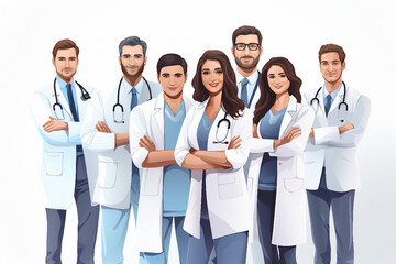 Fototapeta premium Generative AI artwork of confident professional people doctors team in dental clinic office concept of healthy teeth