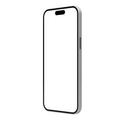 Smartphone screen mockup isolated on transparent background. Png