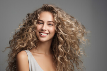 Generative ai image photo picture collage of pretty lovely lady enjoying salon procedure for hair skin