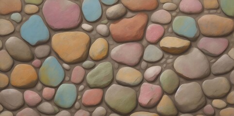 Fototapeta na wymiar Color stones wall. AI generated illustration
