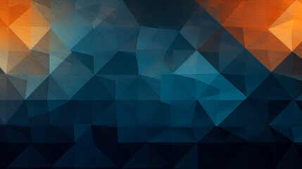 Obraz premium Color block background in orange and blue, wooden dark blue and orange texture, orange geometric pattern background with blue triangles, blue and orange abstract texture shapes. 
