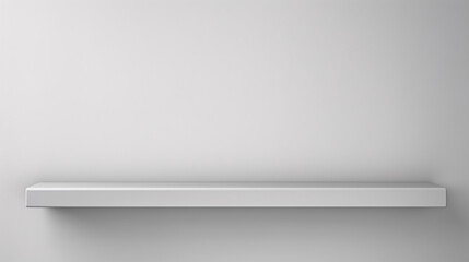 empty shelf on a white wall for product display