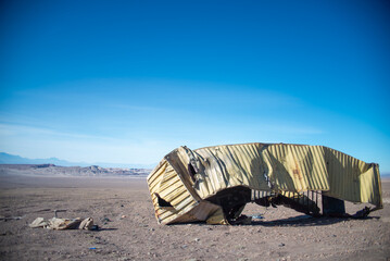 an old container in the Atacama desert