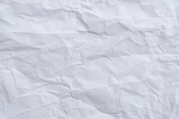 white crumpled paper texture background.