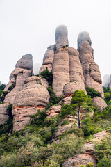 Misty clouds on the mountains  (Les Agulles - Montserrat Massif, Spain, Catalonia)