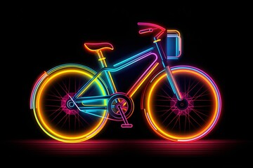 Fototapeta premium A graphic neon icon illustration of a cycle