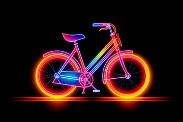 Fototapeta premium A graphic neon icon illustration of a cycle