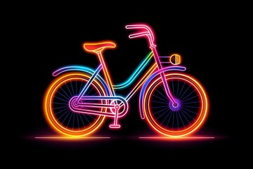 Fototapeta premium A graphic neon icon illustration of a cycle
