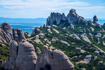 Amazing mountain range geology (Montserrat Massif, Spain, Catalonia)