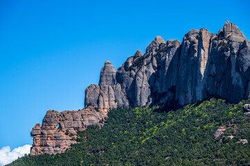 Amazing mountain range geology (Les Agulles - Montserrat Massif, Spain, Catalonia)
