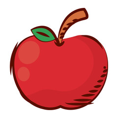 Isolated colored hand drawn apple icon Vector