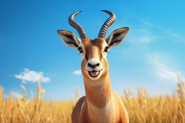 Close-up photo of antelope in nature
