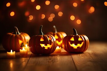 Set of halloween pumpkins