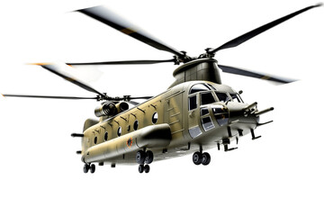Chinook Helicopter Isolated on Transparent Background Generative AI