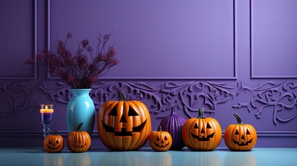 halloween background with pumpkin