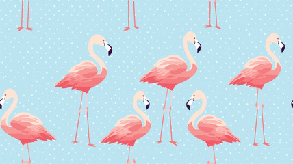 Seamless flamingo bird pattern