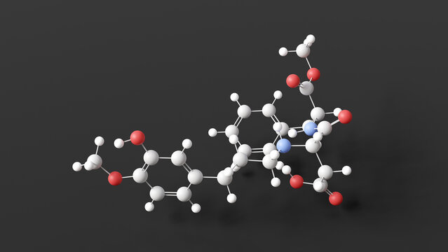 advantame molecule, molecular structure, artificial sweetener, ball and stick 3d model, structural chemical formula with colored atoms